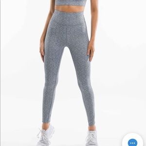 DOYOUEVEN High Waisted Leggings, Size Small in Gray Marl Color